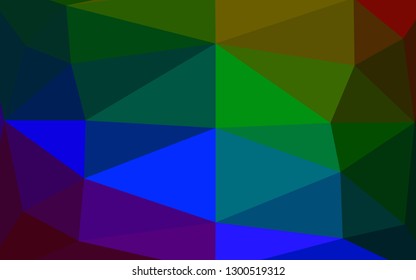 Dark Multicolor, Rainbow vector abstract polygonal texture. A completely new color illustration in a vague style. New texture for your design.