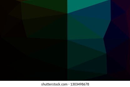 Dark Multicolor, Rainbow vector abstract polygonal layout. Colorful illustration in Origami style with gradient.  Completely new template for your business design.