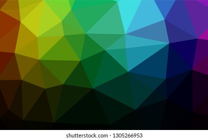 Dark Multicolor, Rainbow vector abstract polygonal texture. Creative illustration in halftone style with gradient. The textured pattern can be used for background.