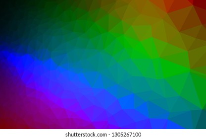 Dark Multicolor, Rainbow vector abstract mosaic backdrop. Modern geometrical abstract illustration with gradient. Completely new design for your business.