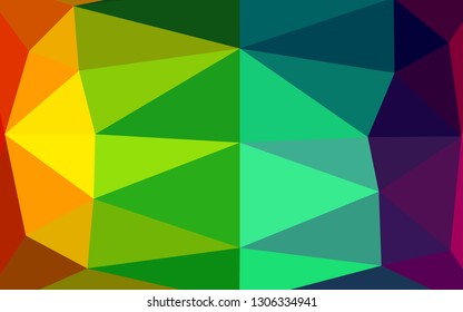 Dark Multicolor, Rainbow vector abstract polygonal cover. Colorful illustration in abstract style with gradient. Elegant pattern for a brand book.