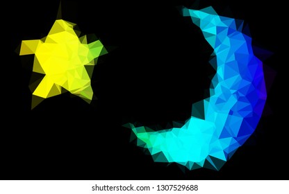 Dark Multicolor, Rainbow vector abstract mosaic pattern. Triangular geometric sample with gradient.  Completely new template for your business design.