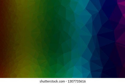 Dark Multicolor, Rainbow vector abstract polygonal texture. Triangular geometric sample with gradient.  Brand new design for your business.