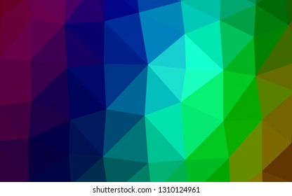 Dark Multicolor, Rainbow vector abstract mosaic pattern. Geometric illustration in Origami style with gradient. Elegant pattern for a brand book.