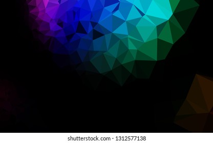 Dark Multicolor, Rainbow vector abstract polygonal layout. Colorful illustration in abstract style with gradient. Textured pattern for background.