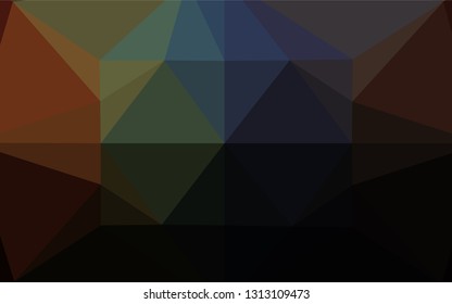 Dark Multicolor, Rainbow vector abstract polygonal cover. Shining illustration, which consist of triangles. The completely new template can be used for your brand book.