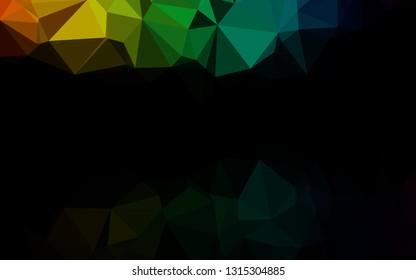Dark Multicolor, Rainbow vector abstract mosaic backdrop. A sample with polygonal shapes. Elegant pattern for a brand book.
