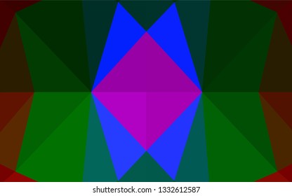 Dark Multicolor, Rainbow vector abstract mosaic pattern. Colorful abstract illustration with gradient. Brand new style for your business design.