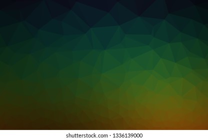 Dark Multicolor, Rainbow vector abstract mosaic background. Geometric illustration in Origami style with gradient. Template for a cell phone background.