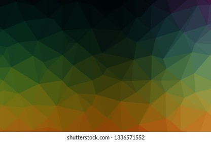 Dark Multicolor, Rainbow vector abstract polygonal texture. A sample with polygonal shapes. Triangular pattern for your business design.