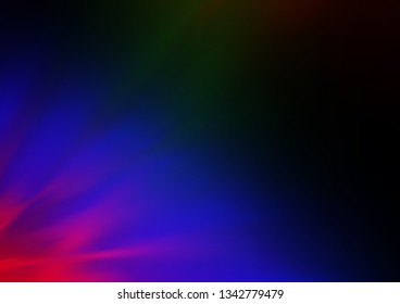 Dark Multicolor, Rainbow vector abstract blurred pattern. Modern geometrical abstract illustration with gradient. A completely new design for your business.