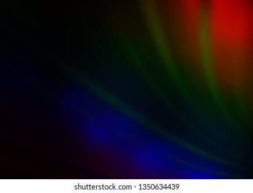 Dark Multicolor, Rainbow vector abstract bright background. Colorful illustration in blurry style with gradient. Brand new design for your business.