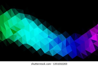 Dark Multicolor, Rainbow vector abstract mosaic backdrop. A sample with polygonal shapes. Template for a cell phone background.