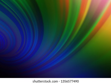 Dark Multicolor, Rainbow vector abstract blurred pattern. An elegant bright illustration with gradient. Brand new design for your business.