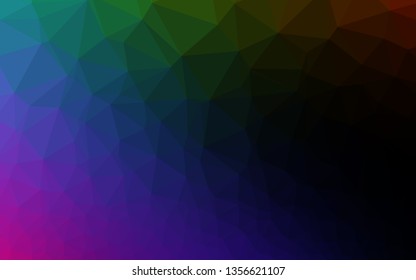 Dark Multicolor, Rainbow vector abstract polygonal cover. Colorful abstract illustration with gradient. Elegant pattern for a brand book.