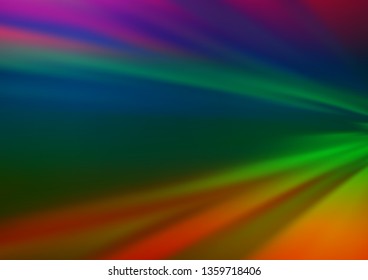 Dark Multicolor, Rainbow vector abstract bokeh pattern. Creative illustration in halftone style with gradient. The template for backgrounds of cell phones.