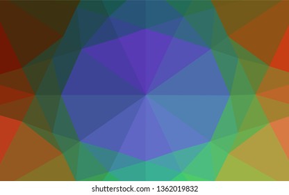 Dark Multicolor, Rainbow vector abstract polygonal cover. An elegant bright illustration with gradient. The template can be used as a background for cell phones.