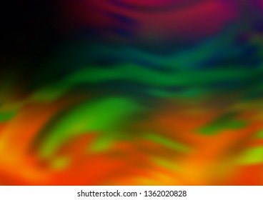 Dark Multicolor, Rainbow vector abstract bokeh pattern. Creative illustration in halftone style with gradient. A new texture for your design.