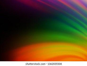 Dark Multicolor, Rainbow vector abstract background. Creative illustration in halftone style with gradient. The blurred design can be used for your web site.