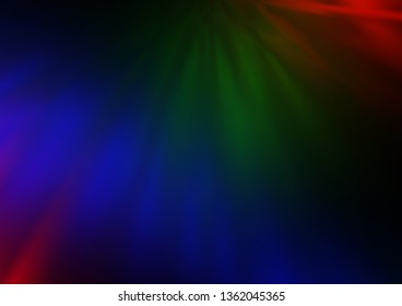 Dark Multicolor, Rainbow vector abstract bokeh pattern. Modern geometrical abstract illustration with gradient. A completely new template for your design.