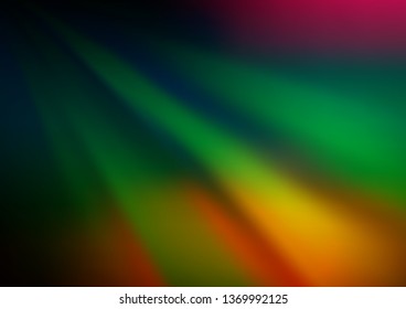 Dark Multicolor, Rainbow vector abstract blurred template. A vague abstract illustration with gradient. A completely new template for your design.
