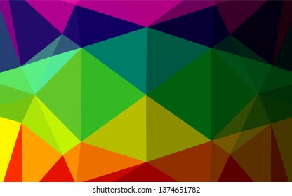 Dark Multicolor, Rainbow vector abstract mosaic background. A completely new color illustration in a vague style. The polygonal design can be used for your web site.