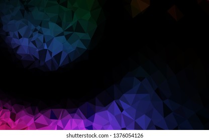 Dark Multicolor, Rainbow vector abstract mosaic pattern. A completely new color illustration in a vague style. Brand new style for your business design.