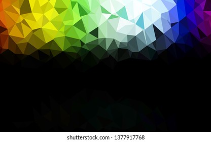 Dark Multicolor, Rainbow vector abstract mosaic background. A completely new color illustration in a vague style. Elegant pattern for a brand book.