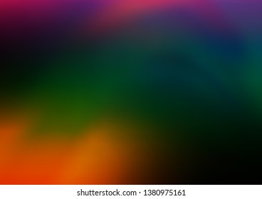 Dark Multicolor, Rainbow vector abstract bright background. Colorful illustration in abstract style with gradient. The template can be used for your brand book.