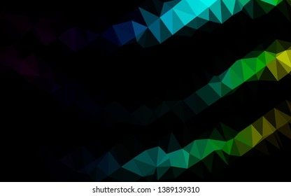 Dark Multicolor, Rainbow vector abstract mosaic backdrop. Creative illustration in halftone style with gradient. New texture for your design.