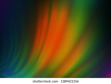 Dark Multicolor, Rainbow vector abstract blurred background. A vague abstract illustration with gradient. A completely new template for your design.
