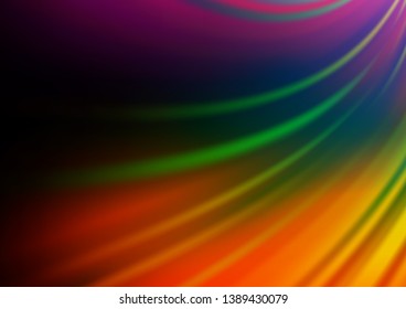 Dark Multicolor, Rainbow vector abstract blurred background. Colorful illustration in blurry style with gradient. Brand new style for your business design.