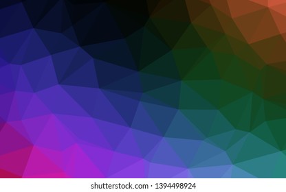 Dark Multicolor, Rainbow vector abstract mosaic backdrop. Creative illustration in halftone style with gradient. Brand new design for your business.