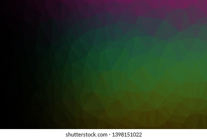 Dark Multicolor, Rainbow vector abstract polygonal cover. Modern geometrical abstract illustration with gradient. Textured pattern for background.