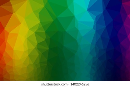 Dark Multicolor, Rainbow vector abstract mosaic background. Colorful illustration in Origami style with gradient.  Brand new style for your business design.