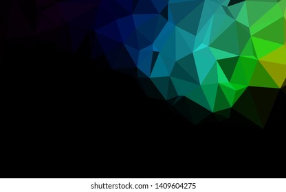 Dark Multicolor, Rainbow vector abstract mosaic background. Colorful abstract illustration with gradient. Template for your brand book.