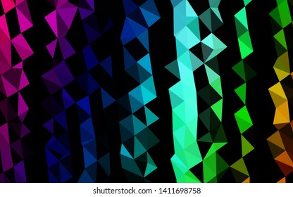 Dark Multicolor, Rainbow vector abstract mosaic background. A vague abstract illustration with gradient. Elegant pattern for a brand book.