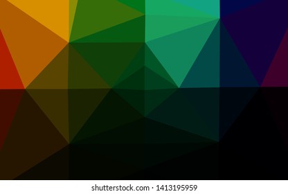Dark Multicolor, Rainbow vector abstract mosaic background. An elegant bright illustration with gradient. Completely new design for your business.