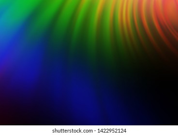 Dark Multicolor, Rainbow vector abstract blurred pattern. Shining colorful illustration in a Brand new style. A completely new template for your design.