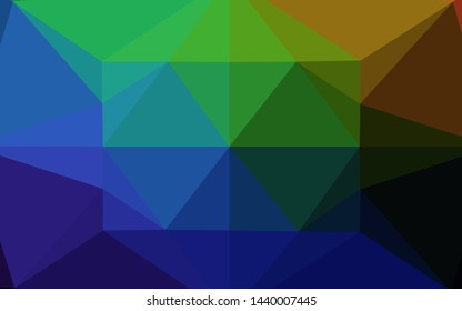 Dark Multicolor, Rainbow vector abstract mosaic backdrop. Colorful illustration in abstract style with gradient. The best triangular design for your business.