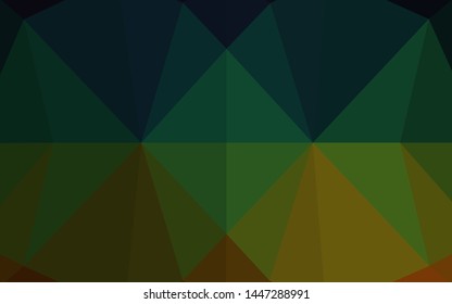Dark Multicolor, Rainbow vector abstract mosaic pattern. A sample with polygonal shapes. A completely new design for your business.