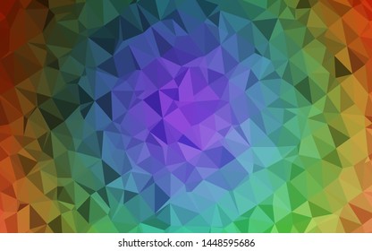 Dark Multicolor, Rainbow vector abstract polygonal texture. Creative illustration in halftone style with gradient. Brand new style for your business design.