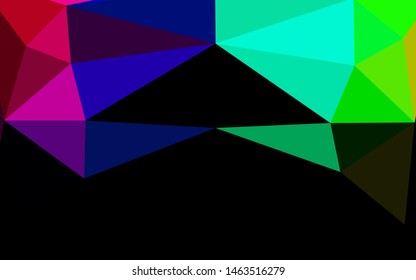 Dark Multicolor, Rainbow vector abstract polygonal cover. A completely new color illustration in a vague style. The best triangular design for your business.