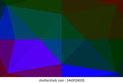 Dark Multicolor, Rainbow vector abstract polygonal texture. A vague abstract illustration with gradient. Brand new style for your business design.