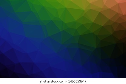 Dark Multicolor, Rainbow vector abstract mosaic backdrop. An elegant bright illustration with gradient. Template for your brand book.