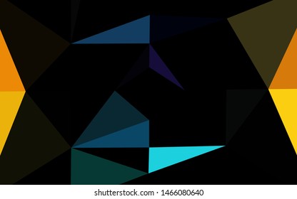 Dark Multicolor, Rainbow vector abstract mosaic pattern. Colorful illustration in Origami style with gradient.  Brand new style for your business design.