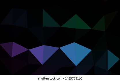 Dark Multicolor, Rainbow vector abstract mosaic background. Modern geometrical abstract illustration with gradient. Brand new style for your business design.