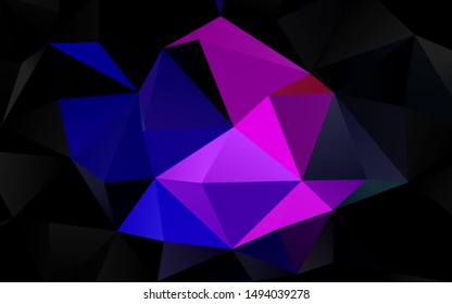 Dark Multicolor, Rainbow vector abstract mosaic background. Creative illustration in halftone style with gradient. New texture for your design.