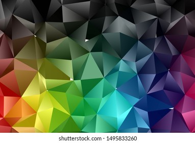 Dark Multicolor, Rainbow vector abstract mosaic backdrop. Brand new colorful illustration in with gradient. Template for a cell phone background.