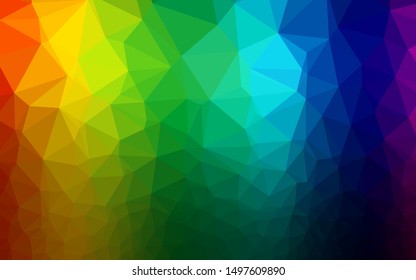 Dark Multicolor, Rainbow vector abstract mosaic pattern. Modern geometrical abstract illustration with gradient. New texture for your design.